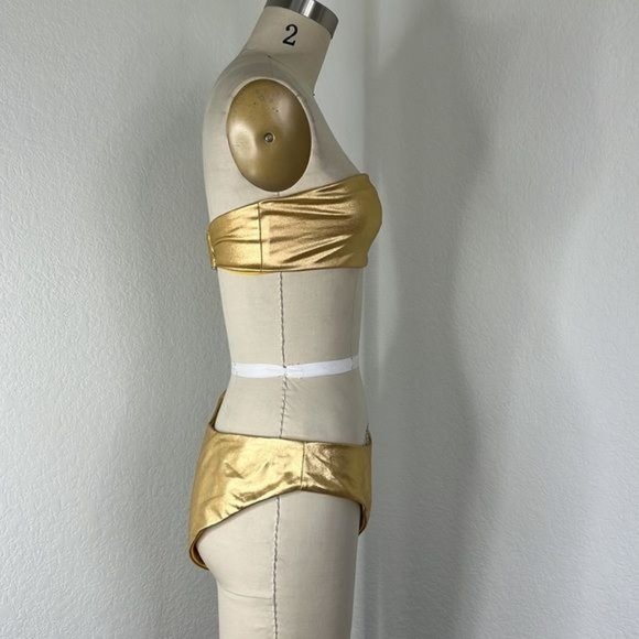 superdown x REVOLVE Nova Asymmetrical One Piece in Gold Metallic - Picture 4 of 9